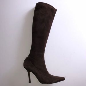 Jimmy Choo Brown Stretch Suede Boots